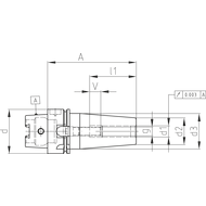 Shrink fit holder DIN69893 HSK-A63, 4mm A=90mm